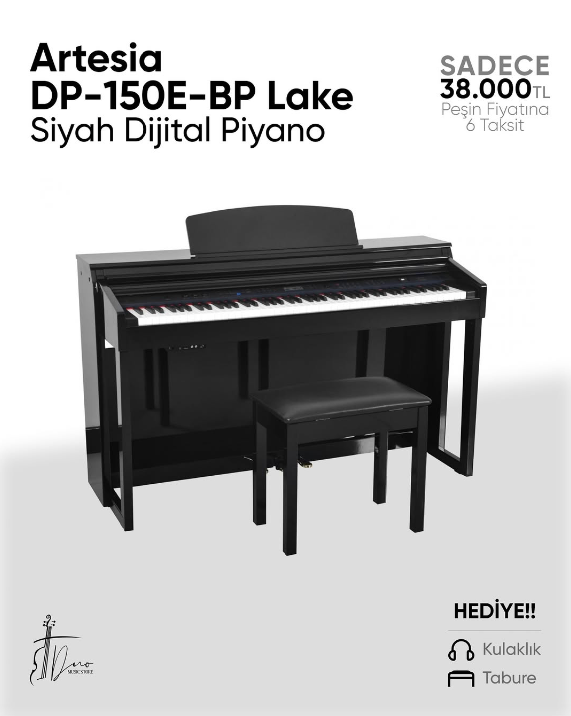 Artesia DP-150E-BP Lake Siyah Dijital Piyano