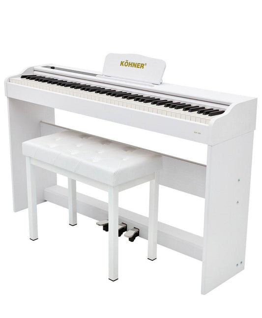 KÖHNER SLP-225 WH Dijital Konsol Piyano, Bluetooth, Tuş Hassasiyeti, 88 Tuşlu (KULAKLIK VE TABURE)