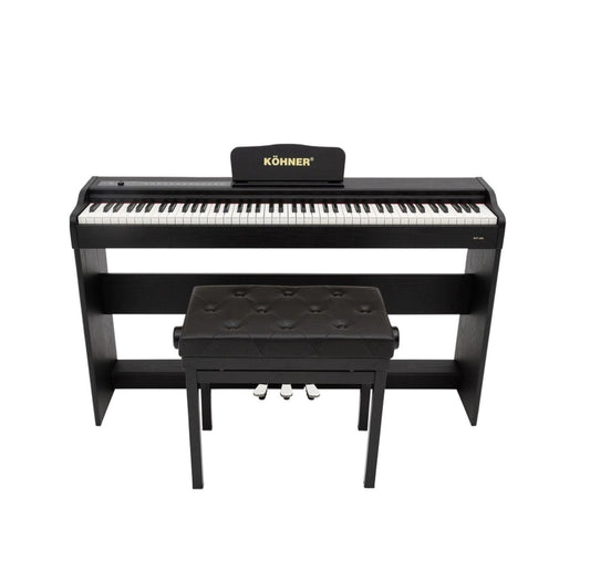 KÖHNER SLP-225 BK Dijital Konsol Piyano, Bluetooth, Tuş Hassasiyeti, 88 Tuşlu (KULAKLIK VE TABURE)